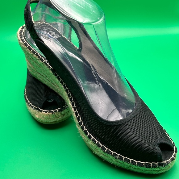 Women’s Vidorreta Black Espadrille Wedges Size 8 - Picture 4 of 10